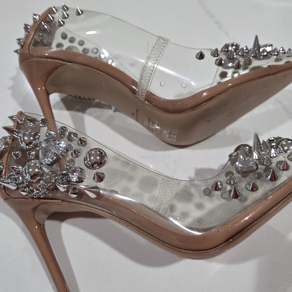 Steven Madden Women's Studded Clear Heels Size 7.5. - Picture 11 of 11